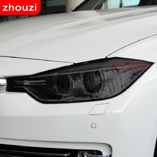 สติกเกอร์ฟิล์ม TPU ใส ป้องกันไฟหน้ารถยนต์ สีดํา สําหรับ BMW 3 Series G20 G21 F30 F31 F34 2 ชิ้น