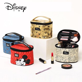 Disney กระเป๋าเครื่องสําอาง หนัง Pu กันน้ํา ทรงกลม ลายการ์ตูนดิสนีย์น่ารัก ความจุขนาดใหญ่ แบบพกพา 0618