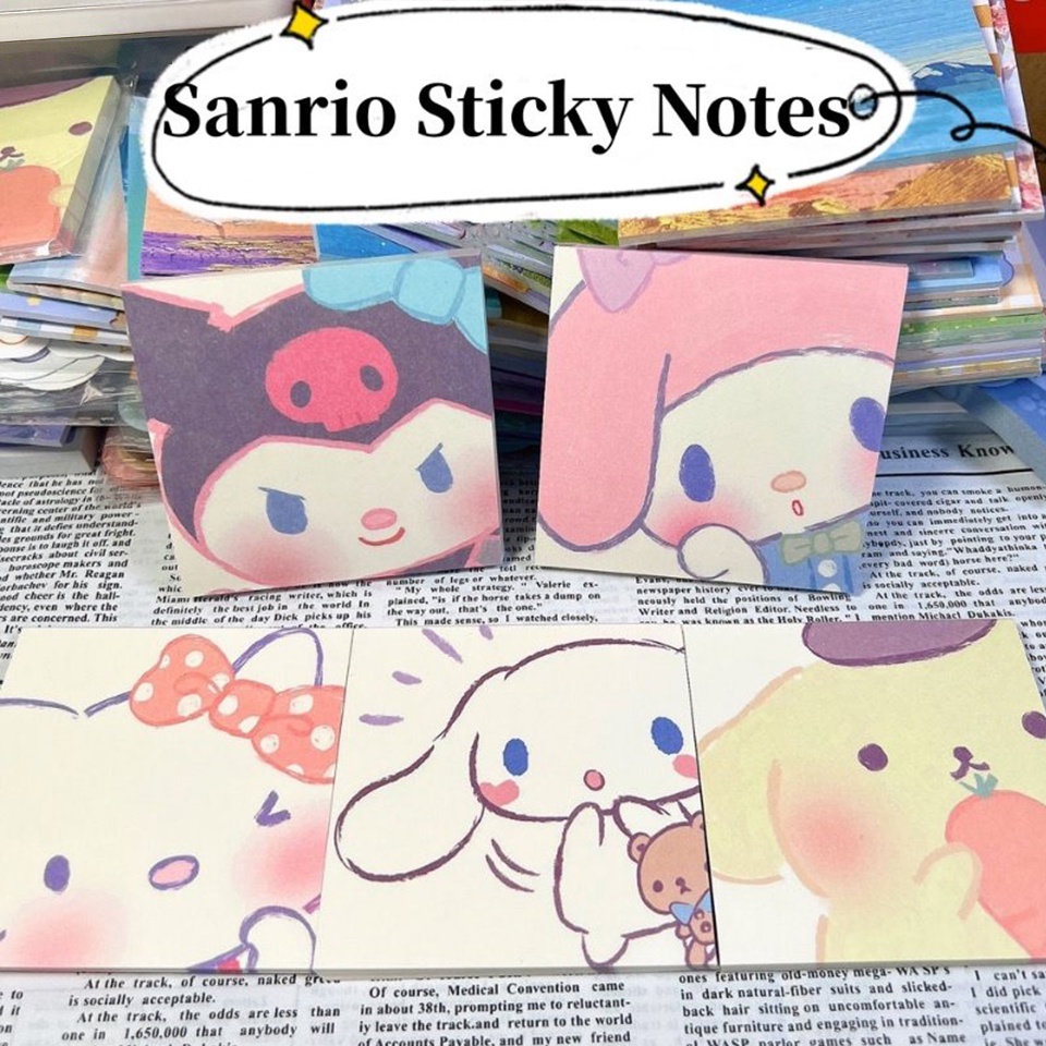 Memo & Sticky Notes 10 บาท SANRIO กระดาษโน๊ต ลายการ์ตูนอนิเมะซานริโอ้น่ารัก ไม่เหนียวติด สําหรับนักเรียน สํานักงาน โรงเรียน 50 แผ่น Stationery
