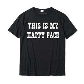 เสื้อยืด ผ้าฝ้าย พิมพ์ลายการ์ตูน This is my happy face ขนาดใหญ่ สําหรับผู้ชาย ครอบครัว วันคริสต์มาส