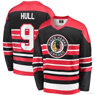 Qy NHL Chicago Blackhawks Jersey Bobby Hull Hockey เสื้อยืด แขนยาว พลัสไซซ์