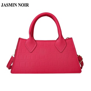 Jasmin NOIR กระเป๋าถือ กระเป๋าสะพายไหล่ หนัง PU ลายหนังจระเข้ ทรงสี่เหลี่ยมคางหมู สําหรับสตรี