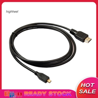 [พร้อมส่ง] อะแดปเตอร์สายเคเบิล 1.5 ม. 1080P 3D ตัวผู้ Micro HDMI เป็น HDMI สําหรับกล้อง HDTV PS3 โทรศัพท์