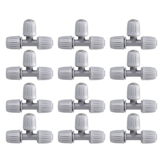 12pcs Practical Replacement Durable Garden Tools Farm Daily Use Locked Tee Drip Irrigation Fittings Barbed Connectors
