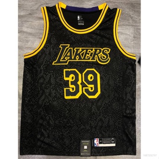 เสื้อกีฬาแขนกุด ลายทีม NBA Jersey Los Angeles Lakers No.39 HOWARD สีดํา สไตล์คลาสสิก พลัสไซซ์