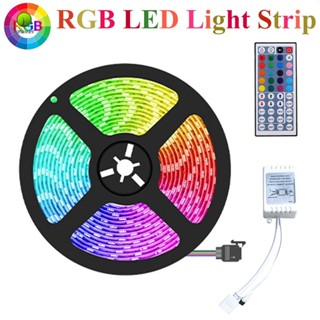 แถบไฟ RGB 3528 LED 300 ดวง ยาว 5 ม. ยืดหยุ่น กันน้ํา พร้อมรีโมต 44 คีย์ สําหรับคริสต์มาส ปีใหม่