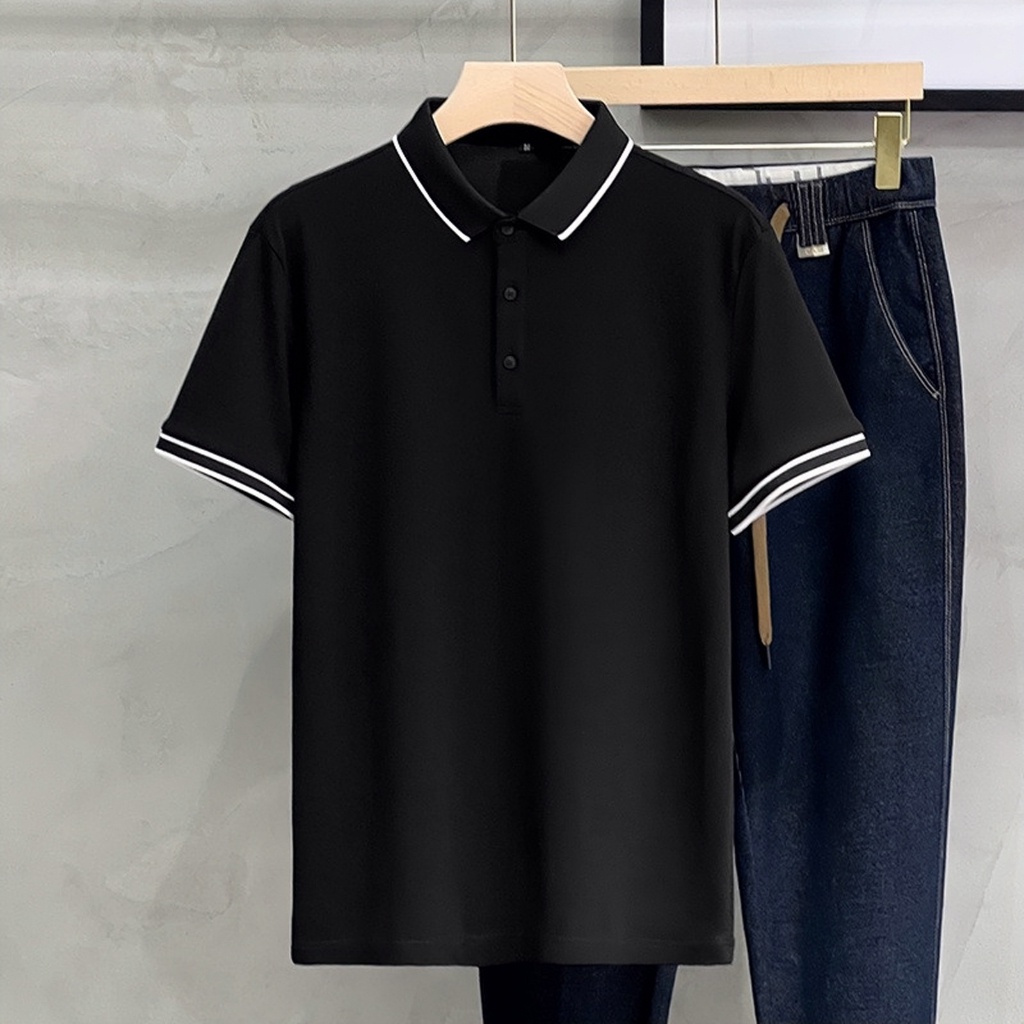 BeCoolMan🍃เสื้อโปโลแขนสั้นผู้ชาย งานปักอย่างดีคุณภาพสูง การพักผ่อนทางธุรกิจ ระบายอากาศได้ดีและสะดวกสบาย ตัวเลือกหลายสี