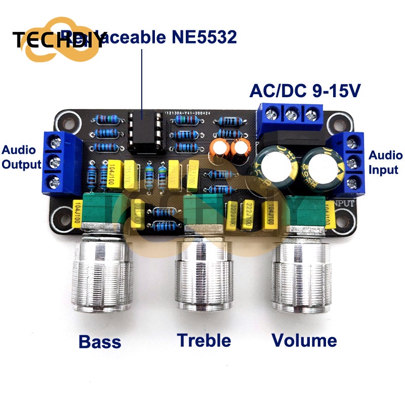 บอร์ดขยายเสียงสเตอริโอ HiFi NE5532 ควบคุมเสียงเบส