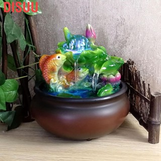 Disuu Mini Desktop Fountain Feng Shui Lucky Fish Home Decoration Use