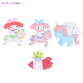 Ruisurshine ใหม่ ฟิกเกอร์อนิเมะ Cinnamoroll Sanrio Unicorn DIY สําหรับตกแต่งเค้ก