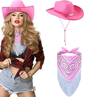 Dtb หมวกคาวบอย ตลก ปาร์ตี้ หมวก และ Paisley Bandana Cowgirl เครื่องแต่งกายสําหรับผู้หญิง