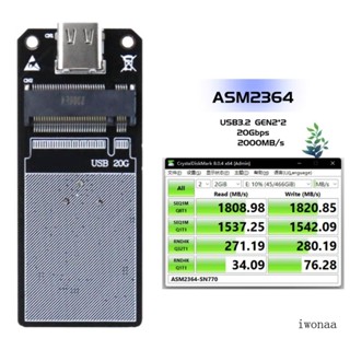 Iwo บอร์ดอะแดปเตอร์ SSD M2 ASM2364 ชิปควบคุมหลัก 2000mbs ความเร็วในการส่งสัญญาณ