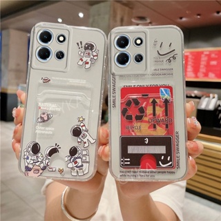 ใหม่ เคสโทรศัพท์มือถือ ซิลิโคนนิ่ม TPU ลายการ์ตูนนักบินอวกาศน่ารัก พร้อมช่องใส่บัตร สําหรับ INFINIX NOTE 30 Pro 30i NOTE 30i INFINIX NOTE30 4G