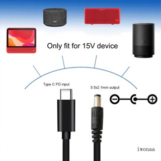 Iwo สายเคเบิลเชื่อมต่อ 15V Type C เป็น 5 5x2 1 มม. สําหรับไฟ LED DC