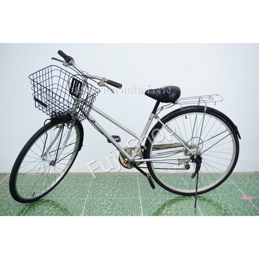 จักรยานแม่บ้านญี่ปุ่น - ล้อ 27 นิ้ว - มีเกียร์ - สีเงิน [จักรยานมือสอง]