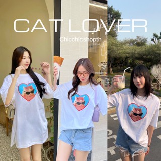  พิมพ์ลาย เสื้อยืดoversize ลาย CAT😽 ผ้าcotton100% พร้อมส่ง!!