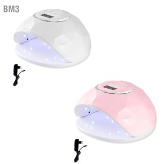 BM3 โคมไฟเล็บ 86W LED UV 4 เกียร์ตั้งเวลาเหนี่ยวนำเจลเครื่องเป่าเล็บ Light EU Plug
