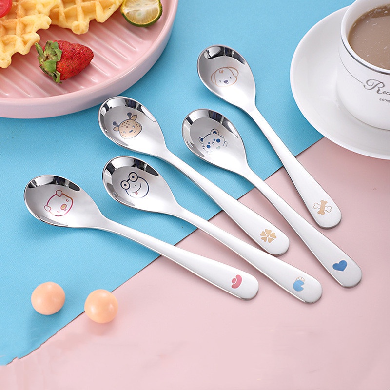Sus 304 ช้อนอาหารเสริม ช้อนน่ารัก ช้อนให้อาหารเด็ก