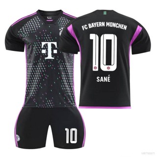 ใหม่ เสื้อกีฬาแขนสั้น ลายทีมชาติฟุตบอล Bayern Munchen Away Jersey Sane 23-24 ชุด 2 ชิ้น ต่อชุด