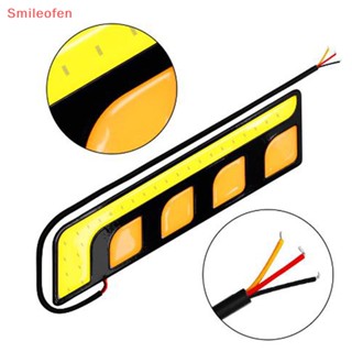 [Smileofen] ไฟตัดหมอก LED COB DRL กันน้ํา พร้อมสัญญาณไฟเลี้ยว สําหรับรถยนต์ 1 ชิ้น