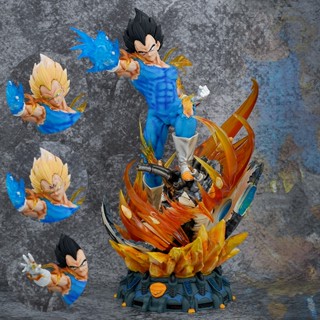 โมเดลฟิกเกอร์ Dragon Ball LS Vegeta GK Goku Vegeta Fit Three-Headed แบบเรืองแสง แฮนด์เมด สําหรับตกแต่ง