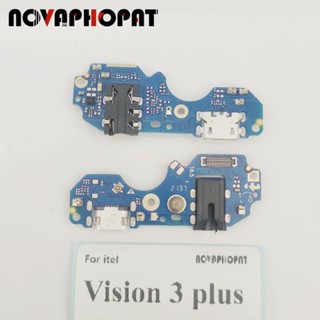 Novaphopat บอร์ดชาร์จไมโครโฟน แจ็คเสียบหูฟัง พอร์ต USB สําหรับ Itel Vision 3 Plus