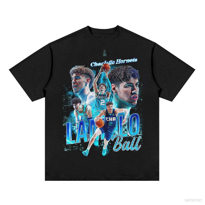 Gp1 เสื้อยืดคอกลม แขนสั้น พิมพ์ลาย NBA LaMelo Ball พลัสไซซ์ สําหรับผู้ชาย และผู้หญิง PG1