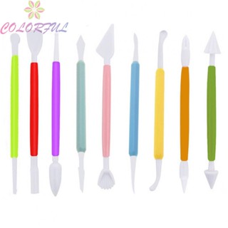 【COLORFUL】Carving Tools Modelling Tools Pen Flower Plastic 9PCS Cake Decorating Fondant