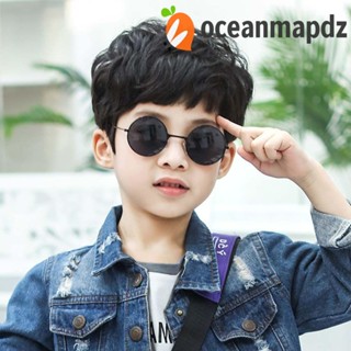 OCEANMAPDZ แว่นตากันแดด กรอบโลหะ ป้องกันสายตา สีเทา หรูหรา สําหรับเด็กผู้ชาย