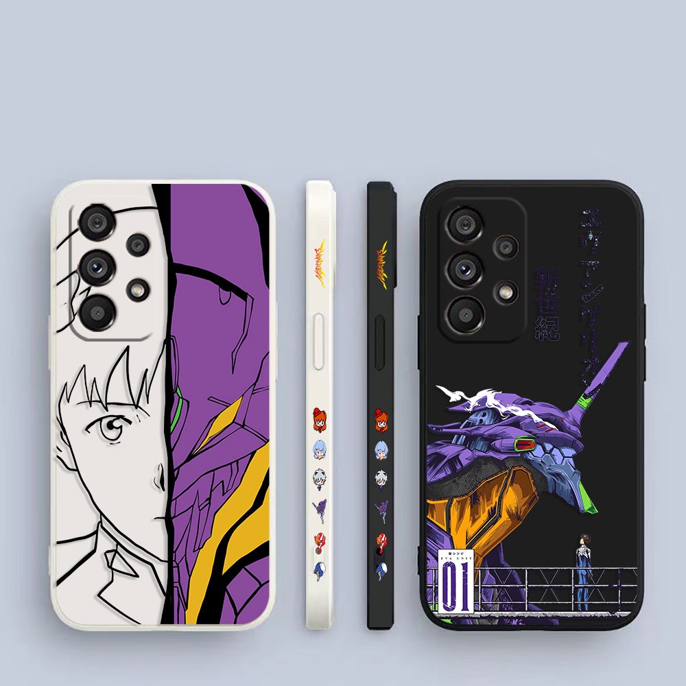 เคสโทรศัพท์มือถือ พิมพ์ลายการ์ตูน Neon Genesis Evangelion มีลายด้านข้าง สําหรับ Samsung Galaxy A90 A80 A73 A72 A71 A70 A60 A54 A53 A52 A51 A50 A30 S A42 A40 A34 A33 A32 A32 A31 A30 A24 A23 5G