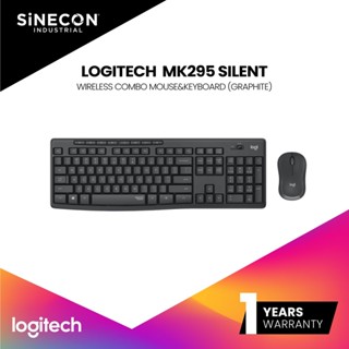 Logitech ชุดคีย์บอร์ดและเมาส์ไร้สาย MK295 Wireless Combo Silent Keyboard and Mouse - GRAPHITE