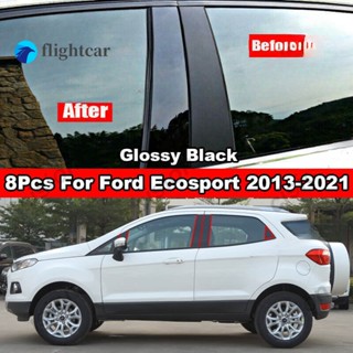 Flightcar สติกเกอร์คาร์บอนไฟเบอร์ สีดํา สําหรับ Ford Ecosport 2013-2021 8 ชิ้น