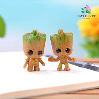 โมเดลตุ๊กตาฟิกเกอร์ Groot ขนาดเล็ก ของเล่นสะสม สําหรับเด็ก 4 ชิ้น ต่อชุด