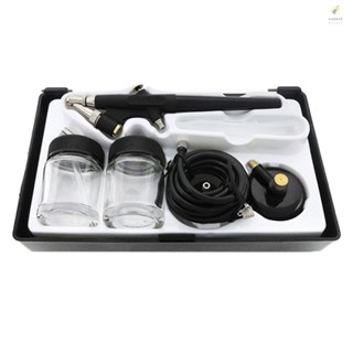 Mini Single Action Air Brush Kit Siphon Feed 0.8mm Paint Spray  Air Brush Kit with Hose 2cc Fluid Cups Spray Tool for Body Painting Makeup Art Model Tattoo Manicure Nail Beauty