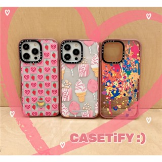 Casetify【ตรวจสอบสตรอเบอร์รี่】เคสโทรศัพท์มือถืออะคริลิค กันกระแทก ลายดอกกุหลาบแห้ง สําหรับ iPhone 11 12 13 14 Pro Max