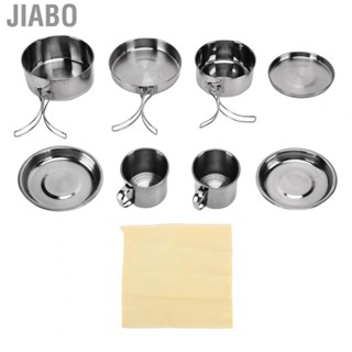 Jiabo Camping Cookware Set  Stainless Steel Fast Heating Eco Friendly for Hiking Beach Outdoor Use