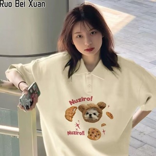 Ruo Bei Xuan ใหม่ผู้หญิงผ้าฝ้ายพิมพ์เสื้อยืดแขนสั้นสำหรับผู้หญิง