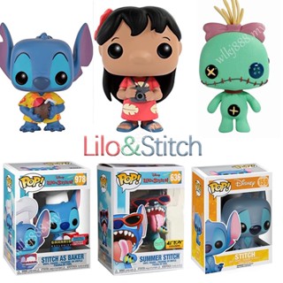 Funko Pop Lilo &amp; Stitch Elvis Summer Stitch 159 Scrump 126 Lilo 124 โมเดลตุ๊กตาฟิกเกอร์ สําหรับตกแต่งสํานักงาน