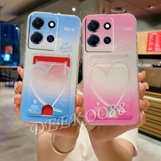 เคสโทรศัพท์มือถือ TPU แบบนิ่ม ลายหัวใจ มีช่องใส่บัตร สําหรับ Infinix Note Hot 30 Pro VIP 30i 20 20S 20i 12 G96 Play NFC FREE FIRE Smart 7 Plus HD 4G Zero 5G 2023