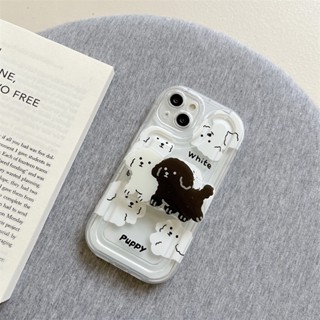 เคสโทรศัพท์มือถือแบบใส กันกระแทก ลายสุนัขน่ารัก พร้อมขาตั้ง สําหรับ iPhone 13 12promax xs 13 pro 14promax 7 8 78plus xs xr xsmax