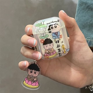 เคสหูฟังบลูทูธไร้สาย กันกระแทก ลายการ์ตูนชินจังนําโชค สําหรับ airpods 3 3 Pro