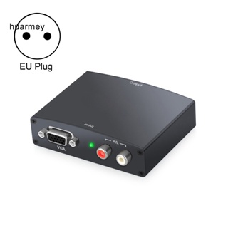 Huarmey อะแดปเตอร์แปลงสัญญาณเสียงอนาล็อก VGA เป็น HDMI 1.3 เป็นดิจิทัล รองรับ 1080P