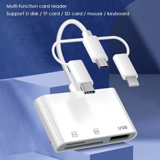 3 In 1 5 in1 เครื่องอ่านการ์ดหน่วยความจํา Type C Micro USB SD TF USB2.0 สําหรับโทรศัพท์มือถือ แท็บเล็ต