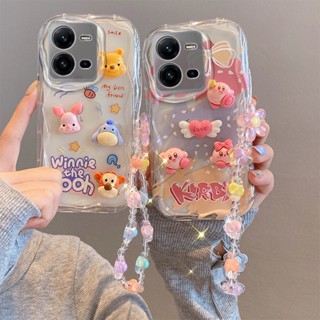 สําหรับ OPPO A98 5G A17 A17K A16K A94 A93 2020 Reno10 Reno8T 4G Reno 10 Pro 8T เคสมือถือ Soft TPU Case เคสป้องกัน 3D Cute Cartoon Winnie the Pooh Rabbit Bear Flowers รอยสักครีม เปลือกซิลิคอน โปร่งแสง ป้องกันการตก มีเชือกแขวนอยู่