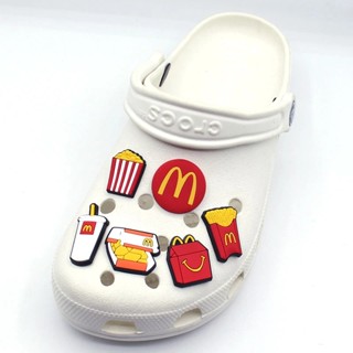 การ์ตูนพิซซ่าทอด จิบบิต สําหรับ Crocs McDonald Food Jibitz Charm แฮมเบอร์เกอร์ โคล่า จิบิตส์ หม้อ รองเท้าเด็ก อุปกรณ์เสริม จี้รองเท้า หมุดตกแต่ง