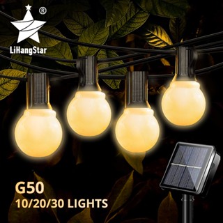 สายไฟ LED G50 พลังงานแสงอาทิตย์ IP65 กันน้ํา สําหรับตกแต่งสวน ในบ้าน สวน วันหยุด