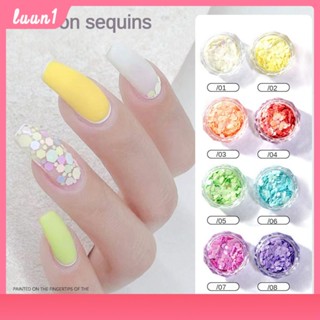 ตกแต่งเล็บแต่งเล็บ Macaron เลื่อม Fairy สีสันเล็บ Patch สีสันญี่ปุ่น Hexagonal Candy Sequins เครื่องประดับ COD