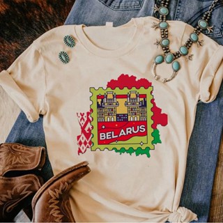 เสื้อยืด พิมพ์ลายการ์ตูนอนิเมะ Belarus มังงะตลก สําหรับผู้หญิง