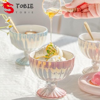 TOBIE ถ้วยไข่มุก โยเกิร์ตเซรามิค ทรงสูง ขนาดเล็ก สําหรับทําไอศกรีม DIY