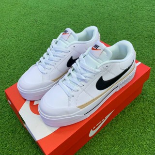 Nike Court legacy lift * รองเท้าผ้าใบ ส้นสูง สีดํา สีขาว สําหรับผู้ชาย 2 ชิ้น